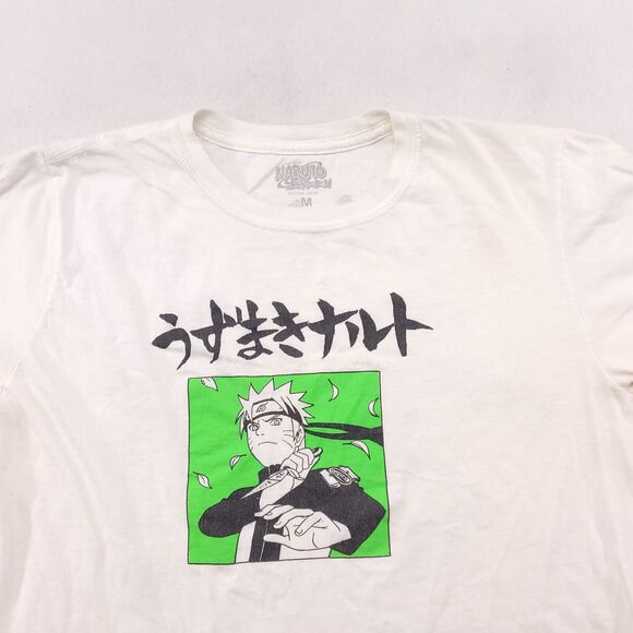 Naruto Anime Crew Neck Graphic Short Sleeve T Shirt Adult Mens Size M White - Picture 1 of 10